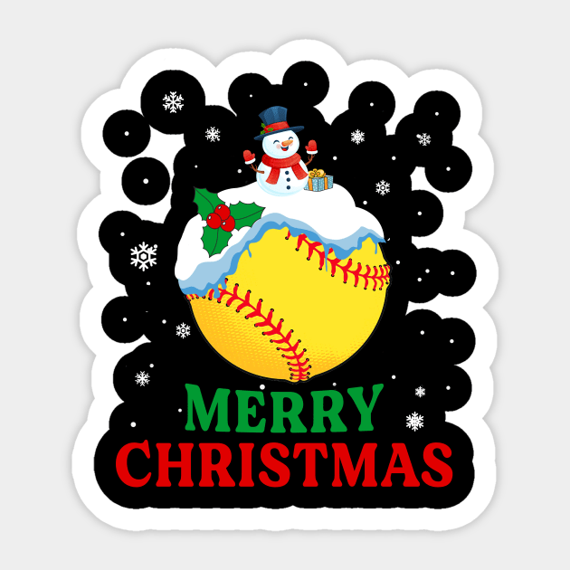 Merry Christmas Softball Xmas Gift Sticker by Dunnhlpp